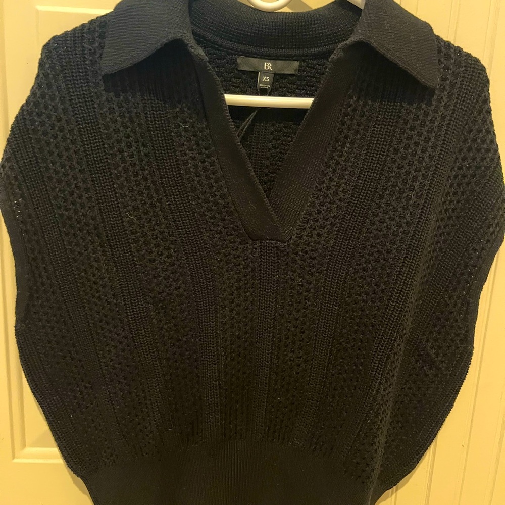 Banana Republic Black V-Neck Sweater Vest